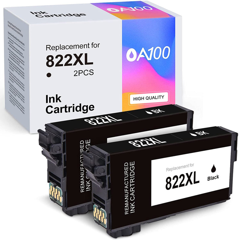 Ink Cartridge Replacement For Epson 822Xl 822 Work For Workforce Pro Wf 3820 Wf 4830 Wf 4820 Wf 4834 Printer 2 Black