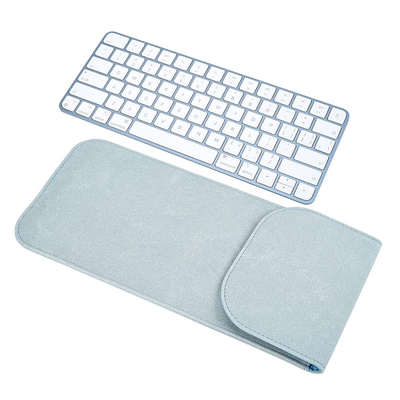Matte Pu Leather Keyboard Case Sleeve With Magnetic Closure For 2021 Imac 24 Inch Wireless Magic Keyboard A2449 A2450 With Or Without Touch Id Apple Magic Keyboard 2 Mla22Ll A A1644 Keyboard Bag Blue