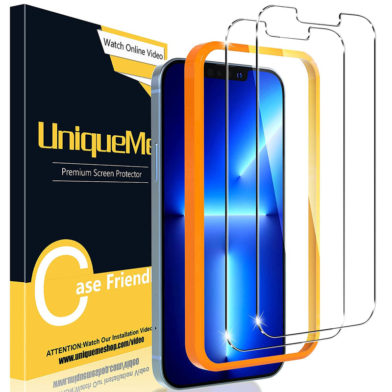 2 Pack Uniqueme Compatible With Iphone 13 Iphone 13 Pro 6 1 Inch Privacy Screen Protector Tempered Glass Anti Spy Easy Installation Frame Hd Clear Anti Scratch Bubble Free Clear