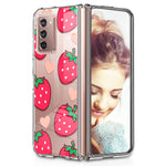 New For Samsung Galaxy Z Fold 2 Case Clear Strawberry Hearts For Women Gir
