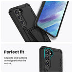 Caka Designed For Samsung Galaxy S21 Fe Case With Kickstand Heavy Duty Protective Phone Case Cover With Magnetic Stand For Samsung Galaxy S21 Fe 5G Support Magnetic Car Mount Black