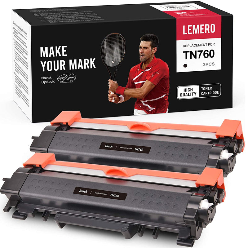 Toner Cartridge Replacement For Brother Tn760 Tn730 Tn 760 To Use With Hl L2370Dw Hl L2350Dw Mfc L2710Dw Dcp L2550Dw Mfc L2750Dw Hl L2395Dw Black 2 Pack