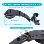 Car Phone Holder Mount Long Arm Super Suction Cup Phone Mount For Car Dashboard Universal Thick Case Big Phones Friendly Phone Holder Car For All Smartphones