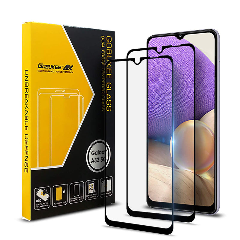 2 Pack Gobukee For Samsung Galaxy A32 5G A13 5G Screen Protector Tempered Glass Edge Full Coverage Full Adhesive Case Friendly Hd Clear Bubble Free For M12 A12 4G A13 5G A32 5G