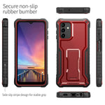 Exoguard For Samsung Galaxy A13 5G Case Rubber Shockproof Heavy Duty Case With Screen Protector For Samsung A13 5G Phone Built In Kickstand Red