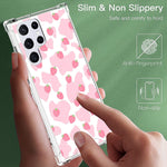 Bonoma Samsung Galaxy S22 Ultra Case For Women Girls With Pink Cow Strawberry Pattern Shockproof Soft Tpu And Hard Pc Protective S22 Ultra 5G Case For Samsung Galaxy S22 Ultra 6 8 In 2022