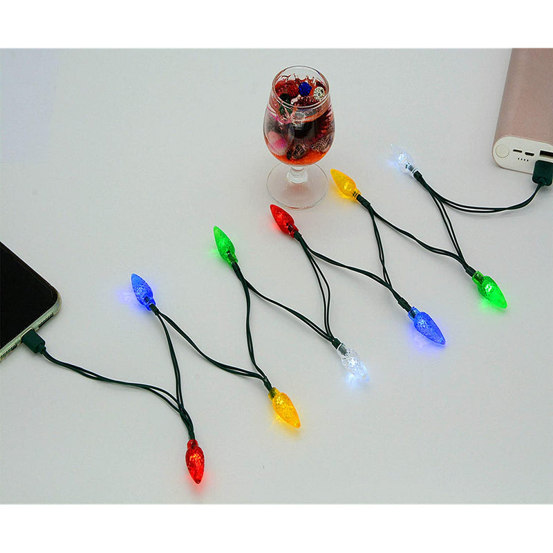 Led Christmas Lights Charging Cable Usb And Bulb Charger 50Inch 10Led Multicolor Available With Phone 5 6 7 8 X Xr Xs Xs Max 11 11Pro 11Pro Max Se2 12Mini 12 12Pro 12Pro Max Etc