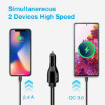 Usb Car Charger Adapter Qc 3 0 Dual Fast Charging 5 4A 30W 4X Faster For Iphone 13 12 11 Mini Pro Pro Max Xs X Xr 8 7 6 5 Ipad Pro Air Mini Galaxy Note S22 S21 S20 Ultra Plus More