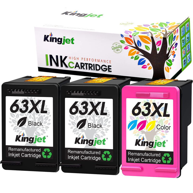 Ink Cartridge Replacement For Hp 63Xl 63 Xl 2 Black 1 Color Work For Officejet 3830 4650 5255 3831 3832 Envy 4520 4512 4516 Deskjet 1112 3630 3634 3639 3632