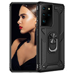 For Samsung Galaxy S21 Ultra 5G Case Military Grade Heavy Duty Armor Shockproof Anti Drop Galaxy S21 Ultra Phone Case With Metal Ring Kickstand Mount Magnetic Cover For Samsung S21 Ultra Black