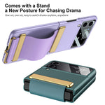 Demcert For Samsung Galaxy Z Flip 3 Case With Strap Hard Pc Back Ultra Thin Hard 9H Glass Camera Lens Protector Shockproof Cover For Samsung Galaxy Z Flip 3 5G Green