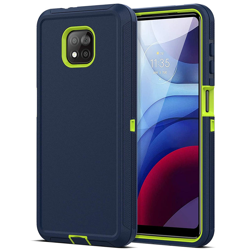 Moto G Power 2021 Case 3 Piece Heavy Duty Armor Shockproof Tough Hybrid Dual Layer Rubber Drop Protection Soft Bumper Rugged Matte Protective Phone Cover Case Only For Moto G Power 2021 Blue
