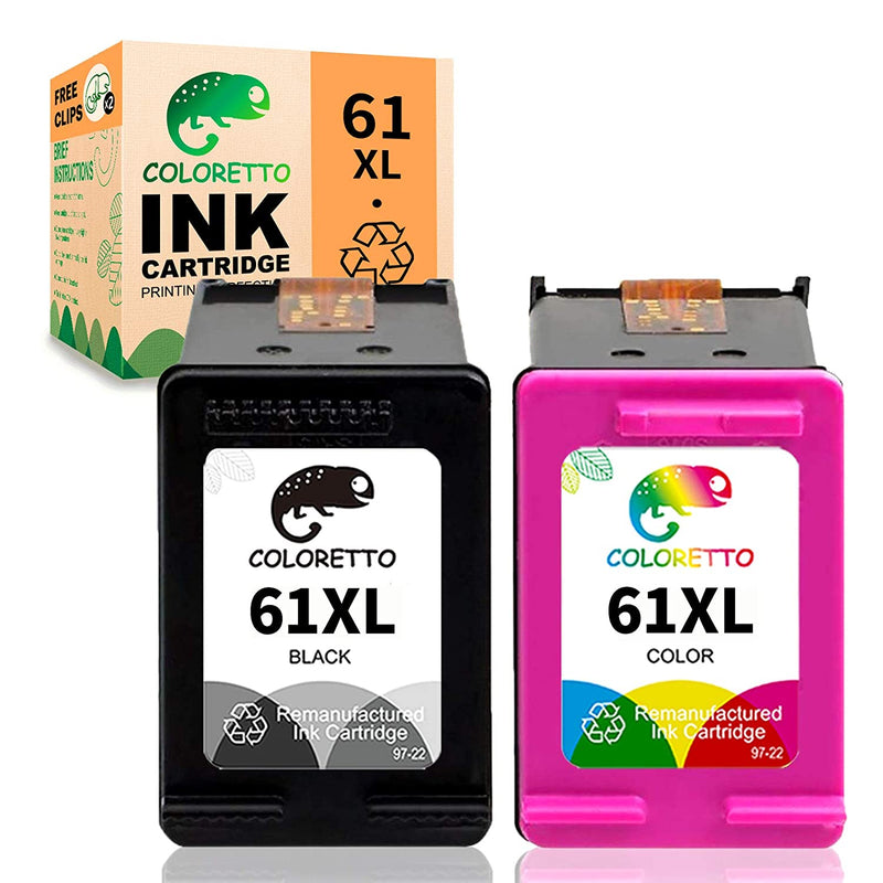 Printer Ink Cartridge Replacement For Hp 61Xl To Use With Envy 4500 5530 5535 Deskjet 1510 1512 3050 3050A Officejet 2620 4630 1 Black 1 Color Combo Pack