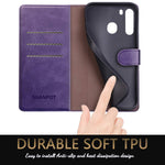 New For Samsung Galaxy A21 Wallet Case With Rfid Blocking Flip Folio Book