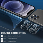 5 Pack Uniqueme Screen Protector Compatible With Iphone 12 Pro 6 1 Not For Iphone 12 3 Pack Clear Tempered Glass And 2 Pack Camera Lens Protector Installation Frameprecise Cutout