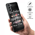 Jdhjfbfjnp Case For Samsung Galaxy S21 Samsung Galaxy S30 5G 2021 6 2 Inch Inspirational Quote Stay Positive Work Hard And Make It Happen Slim Soft Silicone Shockproof Shell Protective Case Cover