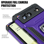 Jame For Pixel 6 Case Shockproof Protective For Pixel 6 Military Grade Drop Protection With Metal Ring Kickstand Case For Google Pixel 6 Purple