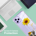 Ziye Compatible Iphone 13 Pro Clear Case Cute Elephant Cartoon Pattern Design With Camera Protector Shock Absorbing Corners Hard Pc Soft Tpu Anti Scratch Wireless Charging Case For Girls Boys