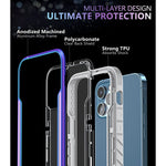 Kosenec Compatible For Iphone 13 Pro Max Case 6 7 Military Grade Shockproof Drop Protection Cover Rugged Heavy Duty Anodized Aluminum Alloy Frame Clear Pc Back Shield Soft Tpu Edges Iridescent