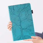 New Samsung Galaxy Tab A 8 0 2019 Case T290 T295 Flip Cover Embossed Lovely Tree Pu Leather Wallet Card Slot Case With Pen Holder For Samsung Galaxy Tab