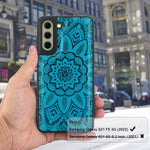 Harryshell Compatible With Samsung Galaxy S21 Fe 5G 2022 Case Wallet Detachable Magnetic Cover 12 Card Slots Holder With Wrist Strap Kickstand Floral Flower Blue No Fit Galaxy S21