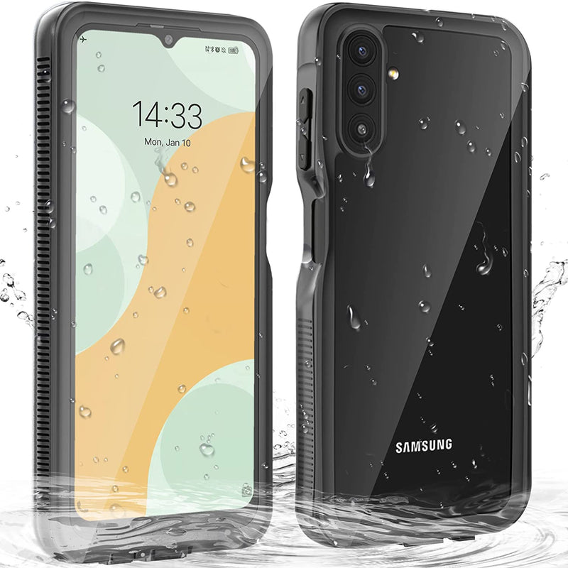 Janazan Samsung A13 5G Case Full Body Protective Galaxy A13 Waterproof Case With Built In Screen Protector Heavy Duty Shockproof Sand Proof For Samsung Galaxy A13 Black