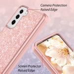 Coolwee Pink Full Protective Case For Galaxy S22 Plus 5G Heavy Duty Hybrid 3 In 1 Rugged Shockproof Women Girls Transparent For Samsung Galaxy S22 Plus 6 6 Inch Rose Gold