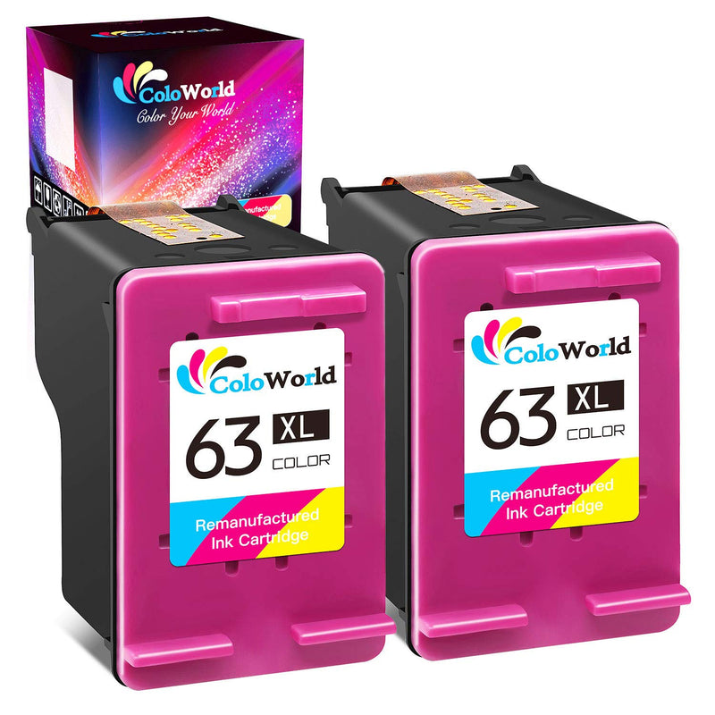 Ink Cartridge Replacement For Hp 63Xl 63 Xl Work With Envy 4520 3634 Officejet 3830 3831 5252 4650 5258 5255 Deskjet 3636 3630 1112 1110 3637 3639 Printer 2 Co