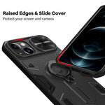 Nillkin Compatible With Iphone 13 Case Camshield Armor Case With Kickstand Camera Cover Military Grade Case With Slide Lens Cover And Rotate Ring Stand For Men And Women Shockproof Black