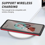 Design For Google Pixel 6 Case Kickstand Invisible Support Wireless Charger Military Grade Hard Soft Dual Layer Heavy Duty Shockproof Anti Scratch Armor Protective Phone Case For Pixel 6 Red