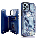 Obbii Blue Marble Design Compatible With Iphone 13 Pro Max 6 7 Wallet Case With Credit Card Holder Slim Protective Folio Soft Pu Leather Flip Case Magnetic Closure Cover