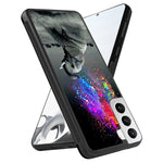 Jinxiuss Phone Case For Samsung Galaxy S21 With Elephant Black Slim Rubber Frame Full Body Protection Cover Case For Samsung Galaxy S21 Drop Protection