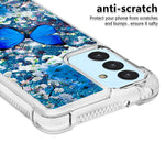 Caiyunl For Samsung Galaxy A82 5G Case For Girls Women Glitter Bling Floating Liquid Sparkle Quicksand Shiny Soft Tpu Silicone Shockproof Protective Phone Case For Samsung Galaxy A82 5G Blue Butterfly