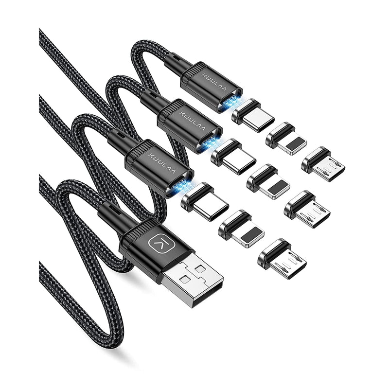 New 3Pack Magnetic Charging Cable Usb C 3A Fast Charging Data Transmission