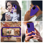 Wrj For Samsung Galaxy A03S A02S Case With 2 Packs Screen Protector Rugged Pc Front Cover Soft Liquid Silicone Shockproof Back Cover Not For Us Version International Model Taro Purple