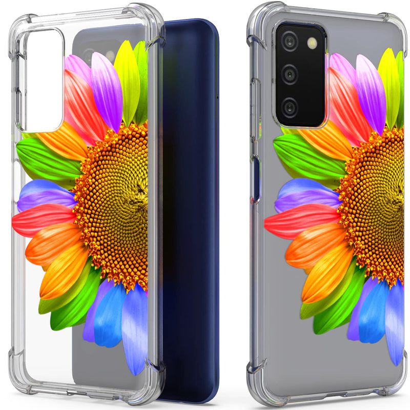 Coveron Designed For Samsung Galaxy A03S Case Slim Flexible Tpu Clear Phone Cover Sunflower