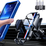 Vanmass 2022 Newest Car Vent Phone Mount Steel Hook Triangle Stable Upgraded Car Phone Holder Mount Anti Heat Mirror Panel Car Iphone Mount With Cord Clip For Iphone 13 12 Pro Max Thick Cases