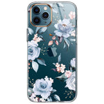 Luolnh Iphone 11 Pro Max Case Iphone 11 Pro Max Cute Case With Flowers For Girly Women Shockproof Clear Floral Pattern Hard Back Cover For Iphone 11 Pro Max 6 5 Inch 2019 Blue