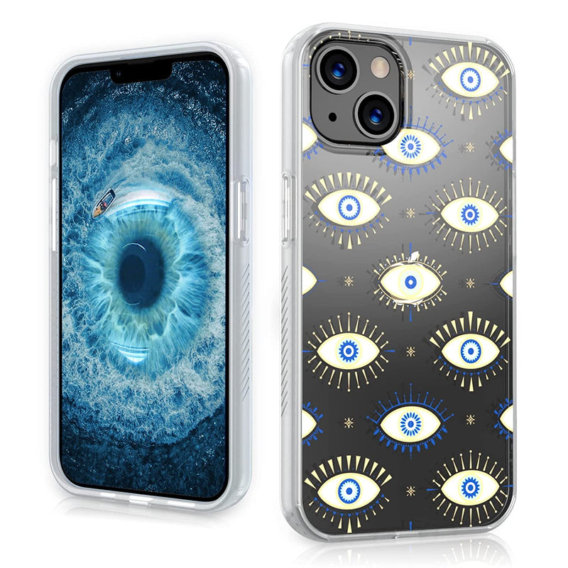 Mybat Pro Mood Series Slim Cute Clear Crystal Case For Iphone 13 Mini 5 4 Inch Stylish Shockproof Non Yellowing Protective Cover Evil Eye