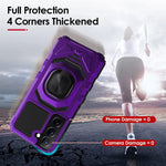 Case For Samsung Galaxy S22 5G Case Rugged Military Grade Heavy Duty Armor Shockproof Galaxy S22 Phone Case Holder Kickstand Shell For Samsung Galaxy S22 5G 2022 Basic Cases Purple
