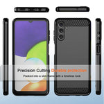 Dretal Galaxy A13 5G Case Samsung A13 5G Case With Tempered Glass Screen Protector Shock Absorption Brushed Flexible Soft Carbon Fiber Protective Cover For Samsung Galaxy A13 5G Ls Black