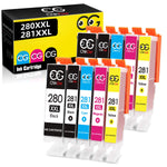 Chinger Compatible Ink Cartridge Replacement For Canon 280 281 Pgi 280Xxl Cli 281Xxl For Pixma Tr7520 Tr8520 Ts6120 Ts6220 Ts6320 Ts8120 Ts8220 Ts9120 Ts9520 Ts