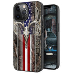 Compatible With Iphone 13 Pro Max Case Deer American Flag Design For Men Boys Tire Texture Non Slip Shockproof Rugged Tpu Protective Case For Iphone 13 Pro Max6 7Inch Flag