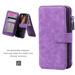Compatible With Iphone 13 Pro Max Wallet Case Leather Wallet Case 2 In 1 Magnetic Detachable Case With 14 Card Slots For Iphone 13 Pro Max Wallet Case 6 7 Inchpurple Iphone Pro Max