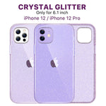 Diaclara Designed For Iphone 12 Case Iphone 12 Pro Case Glitter With Built In Screen Protector Touch Sensitive Anti Scratch Full Body Protection Sparkly Clear Case Purple
