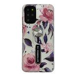 Galaxy S20 Ultra Case With Finger Grip Hosgor Cute Flowers Print Rugged Shockproof Slim Soft Tpu Matte Pc Dual Layer Finger Ring Strap Cover For Samsung Galaxy S20 Ultra 6 9 Inchwhite