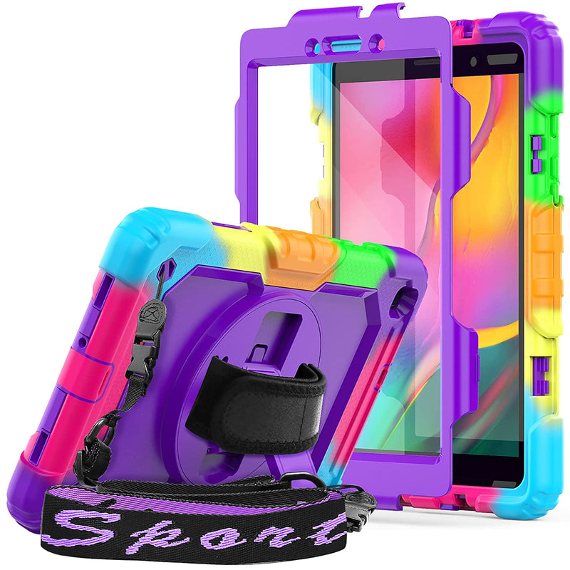 New Case For Samsung Galaxy Tab A 8 0 Case 2019 Sm T290 Sm T295 Full Body Protection Case With Built In Screen Protector Pen Holder 360 Rotating Hand Str
