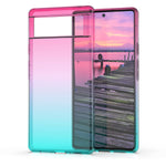 Kwmobile Case Compatible With Google Pixel 6 Case Transparent Gradient Phone Cover Bicolor Dark Pink Blue Transparent