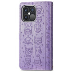 Monwutong Wallet Phone Case For Iphone 13 Pro Max Cartoon Cat Dog Pattern Pu Leather Case With Magnetic Clasp And Cash Card Slots Holder Cover For Iphone 13 Pro Max 6 7 Cd Purple