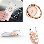 Syncwire Cell Phone Ring Holder Stand 360 Degree Rotation Universal Finger Ring Kickstand With Polished Metal Phone Grip For Magnetic Car Mount Compatible With Iphone Samsung Lg Sony Htc And More